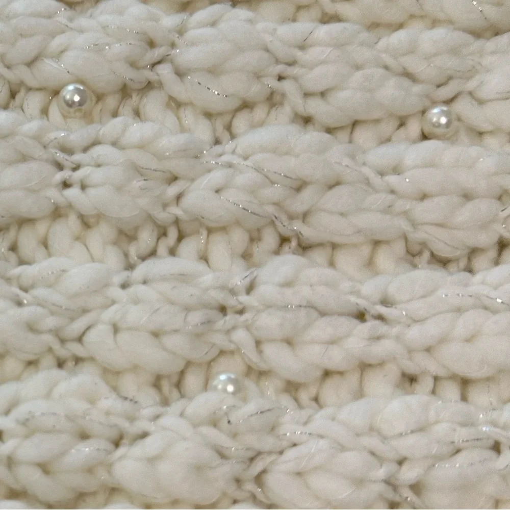 Ann Taylor Infinity Scarf Cable Knit Pearl Cream Women’s Accessories NWOT